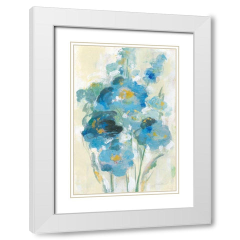 Loose Bouquet I White Modern Wood Framed Art Print with Double Matting by Vassileva, Silvia