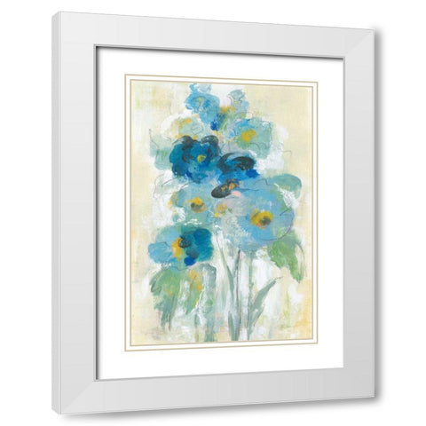Loose Bouquet II White Modern Wood Framed Art Print with Double Matting by Vassileva, Silvia