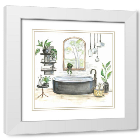 Black Bathtub I White Modern Wood Framed Art Print with Double Matting by Vassileva, Silvia