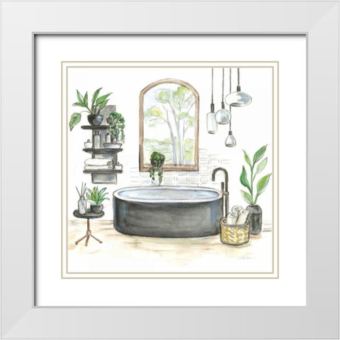 Black Bathtub I White Modern Wood Framed Art Print with Double Matting by Vassileva, Silvia