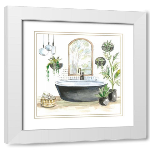 Black Bathtub II White Modern Wood Framed Art Print with Double Matting by Vassileva, Silvia