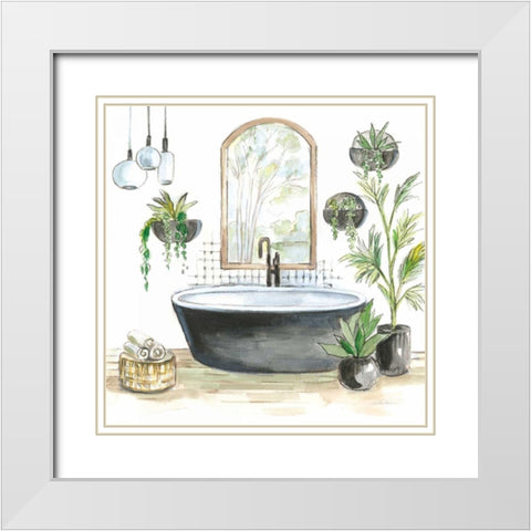 Black Bathtub II White Modern Wood Framed Art Print with Double Matting by Vassileva, Silvia
