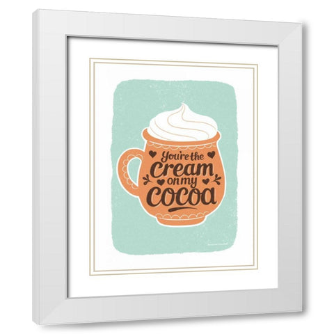 Cream on My Cocoa White Modern Wood Framed Art Print with Double Matting by Snowdon, Alexandra