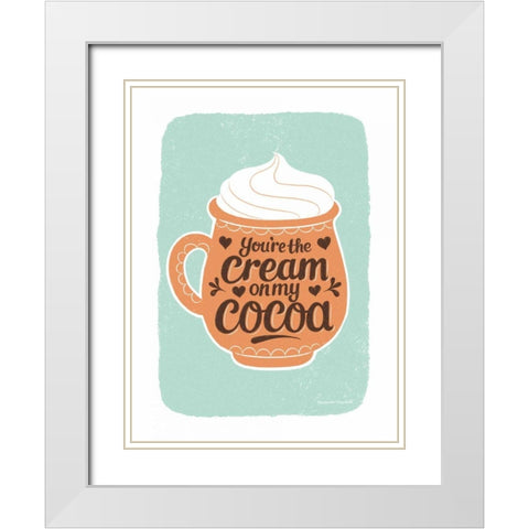 Cream on My Cocoa White Modern Wood Framed Art Print with Double Matting by Snowdon, Alexandra