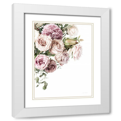 Pastel Bouquet White Modern Wood Framed Art Print with Double Matting by Catterall, Elise