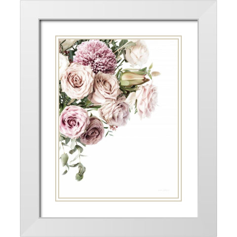 Pastel Bouquet White Modern Wood Framed Art Print with Double Matting by Catterall, Elise