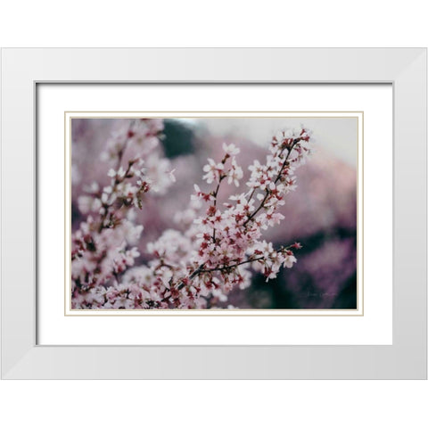 Cherry Blossom White Modern Wood Framed Art Print with Double Matting by Catterall, Elise