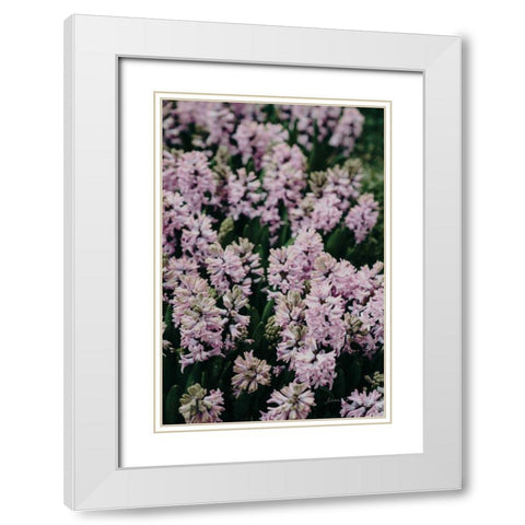 Hyacinth Closeup White Modern Wood Framed Art Print with Double Matting by Catterall, Elise