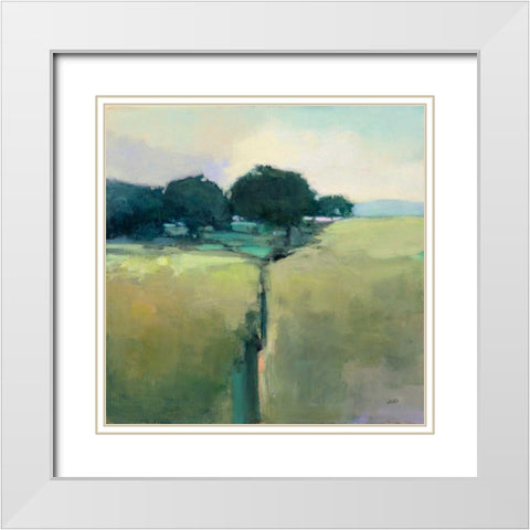 Scenic Meadow White Modern Wood Framed Art Print with Double Matting by Purinton, Julia