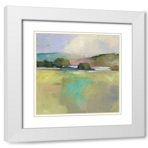 Distant Lake White Modern Wood Framed Art Print with Double Matting by Purinton, Julia
