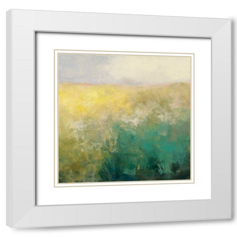 Meadow Abstract White Modern Wood Framed Art Print with Double Matting by Purinton, Julia