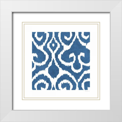 Simply Elegant II Blue on White White Modern Wood Framed Art Print with Double Matting by Green, Nancy