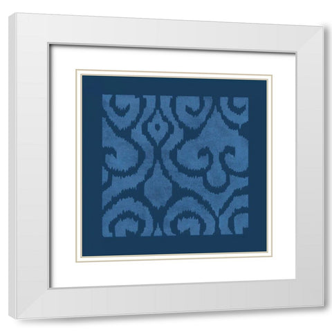 Simply Elegant II Light Blue on Dark Blue White Modern Wood Framed Art Print with Double Matting by Green, Nancy