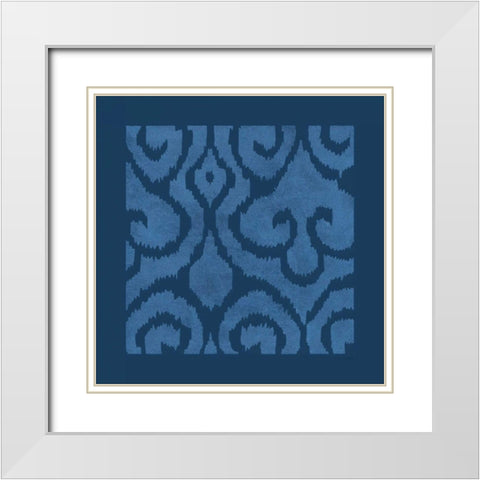 Simply Elegant II Light Blue on Dark Blue White Modern Wood Framed Art Print with Double Matting by Green, Nancy