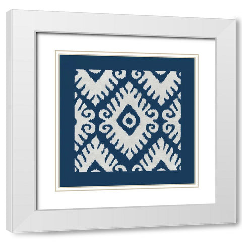 Simply Elegant VII White on Blue White Modern Wood Framed Art Print with Double Matting by Green, Nancy