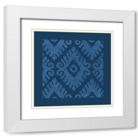 Simply Elegant VII Light Blue on Dark Blue White Modern Wood Framed Art Print with Double Matting by Green, Nancy