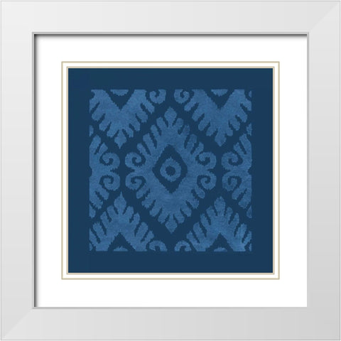 Simply Elegant VII Light Blue on Dark Blue White Modern Wood Framed Art Print with Double Matting by Green, Nancy