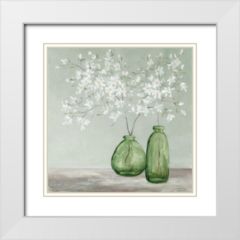 Spring Delight Green White Modern Wood Framed Art Print with Double Matting by Purinton, Julia
