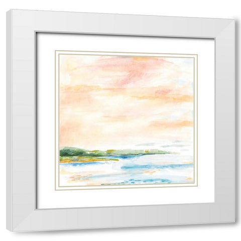 Morning Bay White Modern Wood Framed Art Print with Double Matting by Schlabach, Sue
