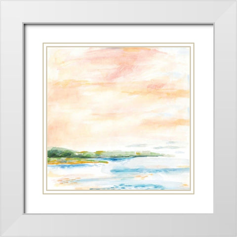 Morning Bay White Modern Wood Framed Art Print with Double Matting by Schlabach, Sue