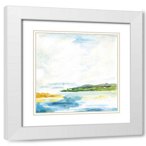 Distant Islands White Modern Wood Framed Art Print with Double Matting by Schlabach, Sue