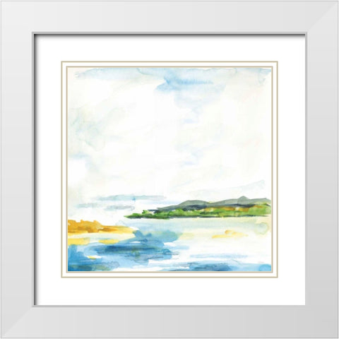 Distant Islands White Modern Wood Framed Art Print with Double Matting by Schlabach, Sue