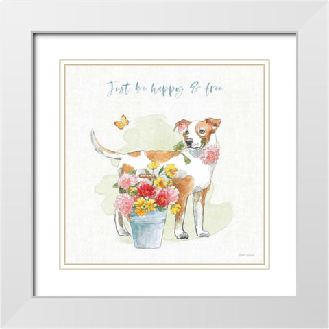 Furry Pals IV White Modern Wood Framed Art Print with Double Matting by Grove, Beth