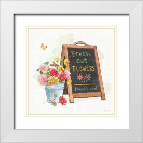 Furry Pals VI White Modern Wood Framed Art Print with Double Matting by Grove, Beth
