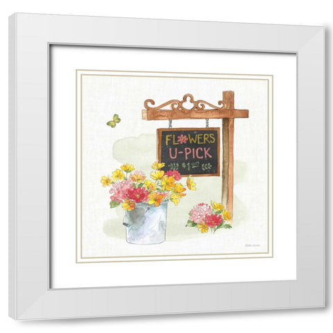 Furry Pals VII White Modern Wood Framed Art Print with Double Matting by Grove, Beth