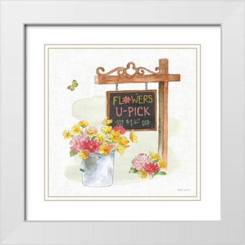 Furry Pals VII White Modern Wood Framed Art Print with Double Matting by Grove, Beth