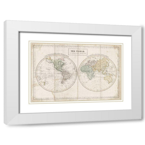 Old World Eastern Western Linen v2 White Modern Wood Framed Art Print with Double Matting by Wild Apple Portfolio