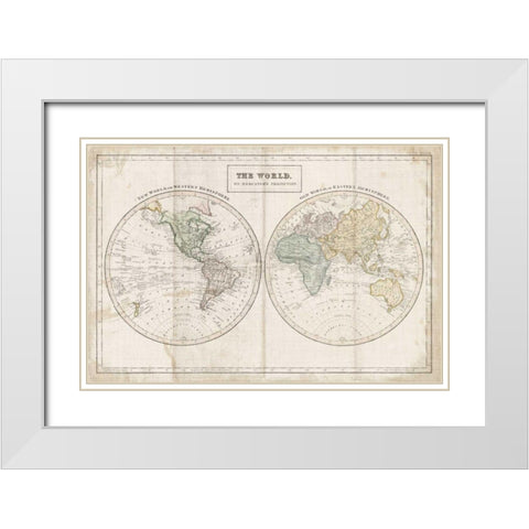 Old World Eastern Western Linen v2 White Modern Wood Framed Art Print with Double Matting by Wild Apple Portfolio