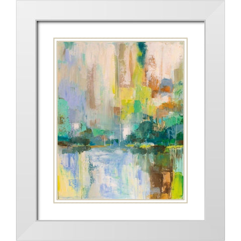 Reflecton I White Modern Wood Framed Art Print with Double Matting by Vertentes, Jeanette