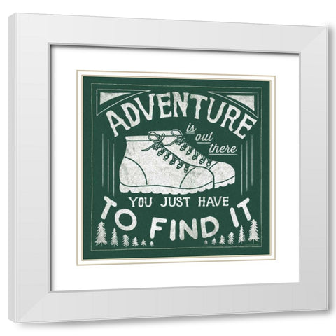The Great Outdoors VII Forest Green White Modern Wood Framed Art Print with Double Matting by Marshall, Laura