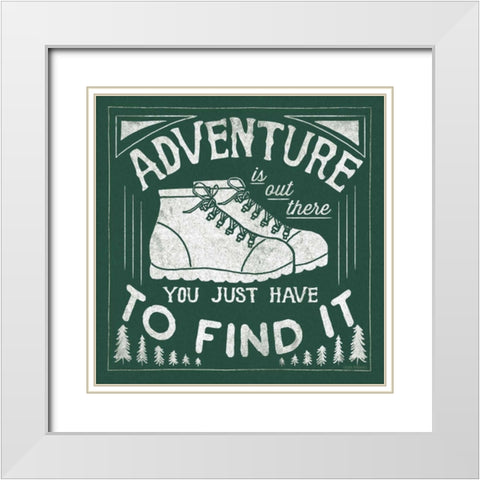 The Great Outdoors VII Forest Green White Modern Wood Framed Art Print with Double Matting by Marshall, Laura