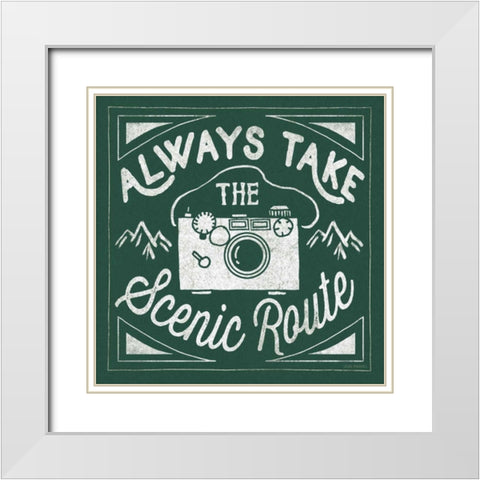 The Great Outdoors VIII Forest Green White Modern Wood Framed Art Print with Double Matting by Marshall, Laura