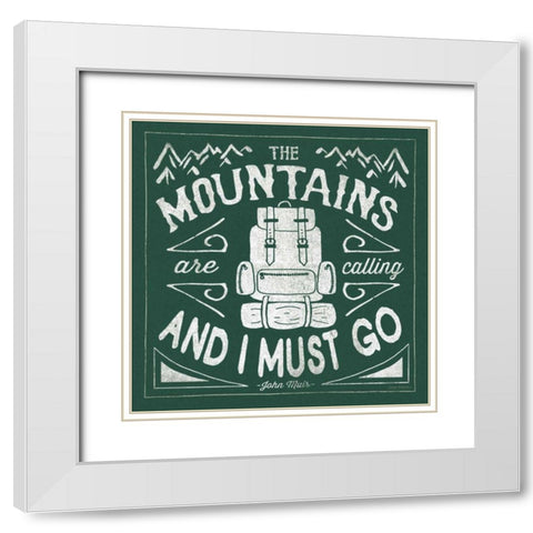 The Great Outdoors IX Forest Green White Modern Wood Framed Art Print with Double Matting by Marshall, Laura