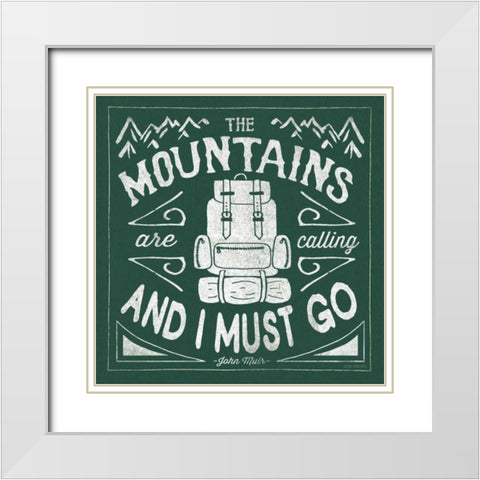 The Great Outdoors IX Forest Green White Modern Wood Framed Art Print with Double Matting by Marshall, Laura
