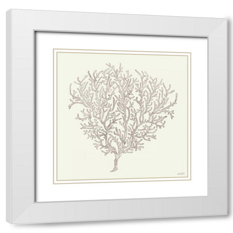 Coastal Breeze Shell Sketches I Silver White Modern Wood Framed Art Print with Double Matting by Tavoletti, Anne