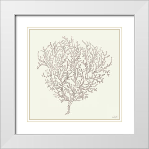 Coastal Breeze Shell Sketches I Silver White Modern Wood Framed Art Print with Double Matting by Tavoletti, Anne