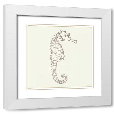 Coastal Breeze Shell Sketches II Silver White Modern Wood Framed Art Print with Double Matting by Tavoletti, Anne
