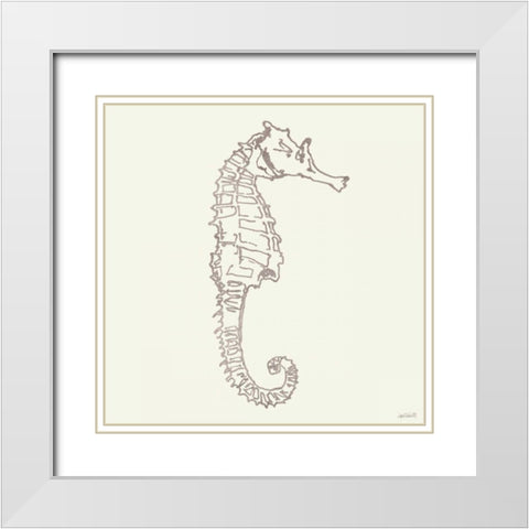Coastal Breeze Shell Sketches II Silver White Modern Wood Framed Art Print with Double Matting by Tavoletti, Anne