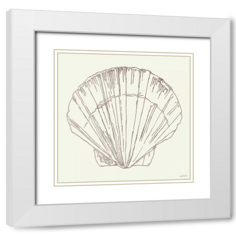 Coastal Breeze Shell Sketches V Silver White Modern Wood Framed Art Print with Double Matting by Tavoletti, Anne