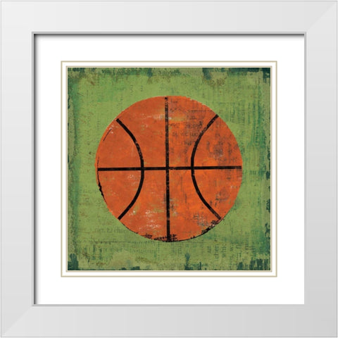 Ball II Green White Modern Wood Framed Art Print with Double Matting by Mullan, Michael