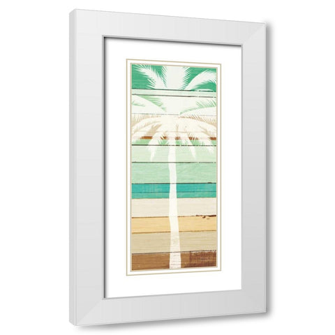 Beachscape Palms IV Green White Modern Wood Framed Art Print with Double Matting by Mullan, Michael