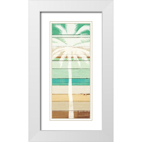 Beachscape Palms IV Green White Modern Wood Framed Art Print with Double Matting by Mullan, Michael