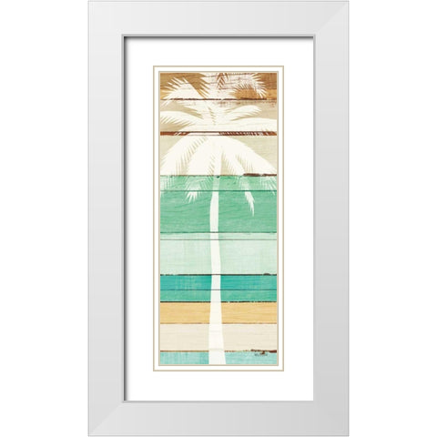 Beachscape Palms V Green White Modern Wood Framed Art Print with Double Matting by Mullan, Michael