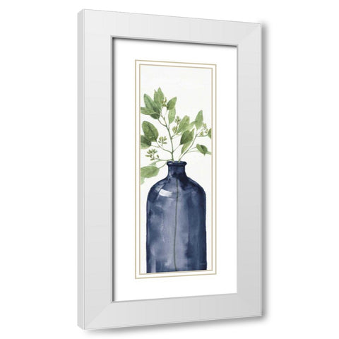 Mixed Greenery I Navy White Modern Wood Framed Art Print with Double Matting by Audit, Lisa