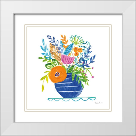 Bountiful Blooms II White Modern Wood Framed Art Print with Double Matting by Zaman, Farida