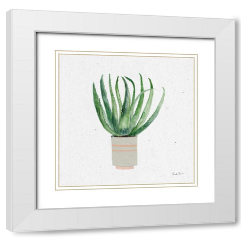Home Garden I White Modern Wood Framed Art Print with Double Matting by Zaman, Farida